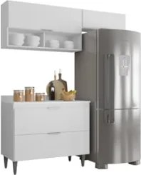 Armário de Cozinha Com Tampo CP03 170cm Pérola Branco Z34     - Mpozen