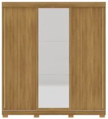 Guarda Roupa Casal 200cm Com Espelho Porto Flex Nature/Alasca - Vila R