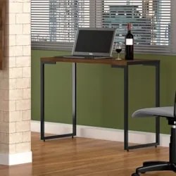 Mesa de Escritório Estilo Industrial 120cm Porto Z34 Castanho - Mpozen