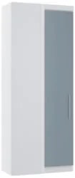 Guarda Roupa Canto Reto 90cm com 1 Porta Taiga Branco/Grey L01 - Mpoze