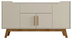 Balcão Aparador Buffet 4 Portas 1 Gaveta Future Off White/Cinamomo - B