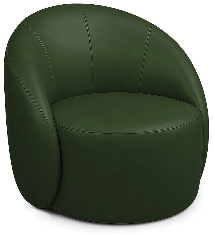 Poltrona Decorativa Orgânica Giratória Lua Sintético PU D03 - D'Rossi - Verde