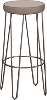 Banqueta Dove Alta Couríssimo Soft Bege Base Bronze - 77208 Sun House