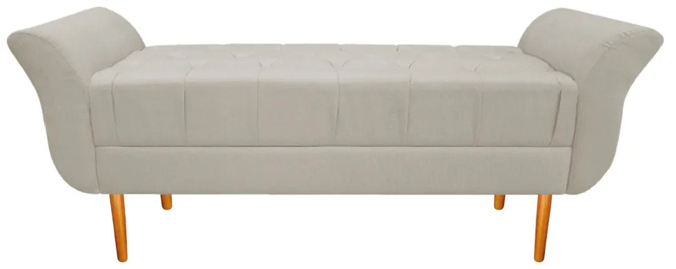 Recamier Estofado Ari 160 cm Queen Size Suede Bege - ADJ Decor