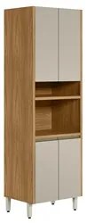 Armário de Cozinha 6 Peças Com Pia Inox Da Vinci CP1 L06 Nature/Off Wh