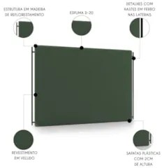 Cabeceira Cama Box Casal Queen 160cm Oscar Z37 Veludo Verde - Mpozenat