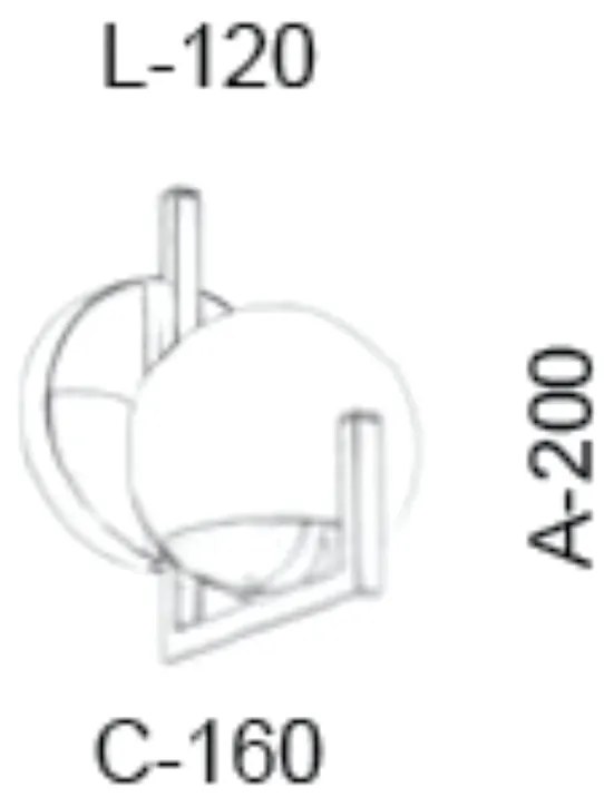 Arandela C/ Globo Jota 16X12X20Cm Metal E Vidro 1 X G9 Globo Ø12Cm |Ol... (CROMADO, FOSCO)