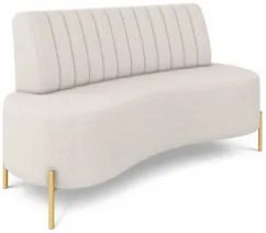 Sofá 2 Lugares 160cm Pés Aço Dourado Tamar Boucle Bege Z08 - Mpozenat