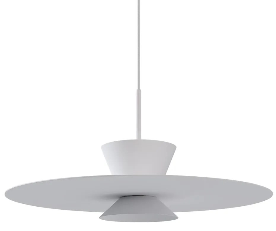 Pendente Tule Ø50X25Cm 1Xmr16 - Usina 25120/50 (BT - Branco Texturizado, TC-F - Terracota Fosco)