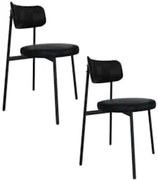 Cadeira de Jantar Estofada Kit 2 Nyka M25 Sintético Preto - Mpozenato