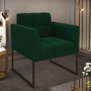 Poltrona Sala de Estar Industrial Preto Elisa Bouclê D03 - D'Rossi  - Verde