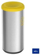 Lixeira Inox Tramontina Piemonte Tampa Basculante Amarela em Polipropileno 40 L