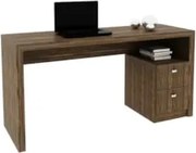 Mesa Para Computador Escrivaninha 2 Gavetas ME4130 Nogal - Tecno Mobil