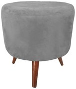 PUFF BANQUETA DECORATIVA DORA REDONDO SU - Cinza