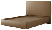 Cama Casal Flutuante Com Cabeceira 140cm Lyra Sintético Camel S05 - Mp