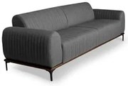 Sofá 260cm 4 Lugares Pés Preto Molino C-416 Linho Cinza - Domi
