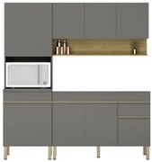 Armário de Cozinha 3 Peças Balcão 120cm sem Tampo Lina03 Z06 Gris/Frei