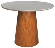 Mesa Jantar Redonda Ravena Vidro Off White Base Cinamomo 100cm - 75782 Sun House