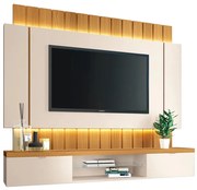 Painel Home Suspenso 1.8 para TV até 55 Pol. Sala de Estar Shawn G26 - Gran Belo - Off White/Cinamomo