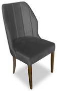 Kit 4 Cadeiras De Jantar Safira Suede Cinza Grafite