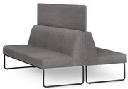 Sofa Pix com 2 Unidades e Painel Divisor Assento Mescla Cinza Base Aco Preto - 55072 Sun House