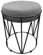 Puff Multiuso com Mesa Babu 2 em 1 Suede Base Preto D'Rossi - Grafite