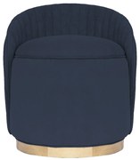 Puff Contemporâneo Max Drapeado - Mel Pinus - Tecido Veludo Azul Safira  Kleiner