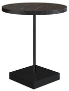 Mesa Lateral Redonda Estilo Industrial Márquina Base Metálica Preto 51 cm A05 - D'Rossi