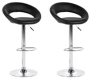 Banquetas Salão Estofadas Lux Regulagem Kit 2 Preto -  Facthus