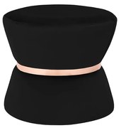 Puff Decorativo Sala de Estar 45cm Dhaka Veludo Preto G15 - Gran Belo