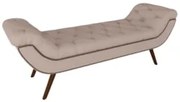 Puff Recamier Calçadeira 195cm Pés Palito Madeira Vêneto Z37 Linho Beg