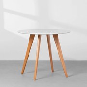 Mesa de Jantar Square Redonda - Branco - 88cm