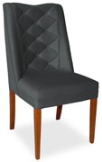 Kit 2 Cadeiras de Jantar Micheli Suede Cinza Grafite