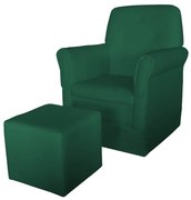 Poltrona Suzi Amamentação Balanço + Puff Suzi Suede Verde Bandeira