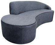 Sofá 3 Lugares Eros D07 Curvo 210cm Braço Direito Veludo Cinza - D'Rossi