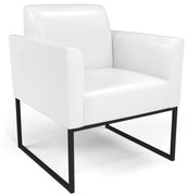 Poltrona Base Industrial Preto Marisa Corano   - Branco