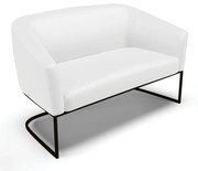Sofá 2 Lugares Namoradeira Industrial Preto Stella Sintético Branco D03 - D'Rossi