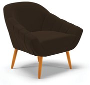 Poltrona Giovana Suede Pés Palito Castanho D03 - D'Rossi - Marrom