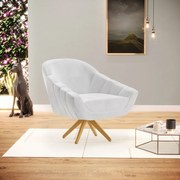 Kit 02 Poltronas Giratória Giovana Corano Base Madeira MA30 D01 - D'Rossi - Branco