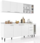 Armário de Cozinha Com Tampo CP11 200cm Pérola Branco Z34     - Mpozen