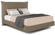 Cama Casal Flutuante Com Cabeceira 140cm Lyra S05 Linho Marrom - Mpoze