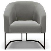 Poltrona Decorativa Industrial Preto Kit 2 Stella Suede D03 - D'Rossi - Grafite