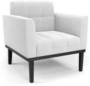 Poltrona para Sala Base Madeira Fixa Preto Elisa Bouclê D03 - D'Rossi  - Off White