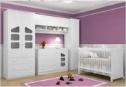Quarto Infantil 05 Peças Eloísa com Berço e Cômoda Branco - Phoenix Ba