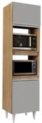 Paneleiro Cozinha Torre Quente 56cm Colorado Castanho/Cinza - Lumil Mó