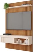 Painel para TV 45 Pol com Bancada Suspensa 120cm Jade Freijó/Off White