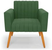 Kit 2 Poltronas Viena Gomada Suede Pés Palito Castanho D03 - D'Rossi - Verde