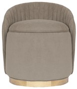 Puff Contemporâneo Max Drapeado - Mel Pinus - Veludo Nude  Kleiner
