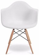 Cadeira Melbourne Eiffel Charles Eames Branco Base Madeira F02 - D'Rossi