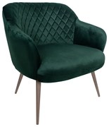 Poltrona Decorativa Kitana Pés Champagne Palito Veludo Verde G15 - Gran Belo